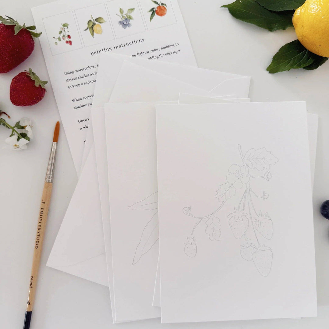 Fruit Paintable Watercolor Notecards