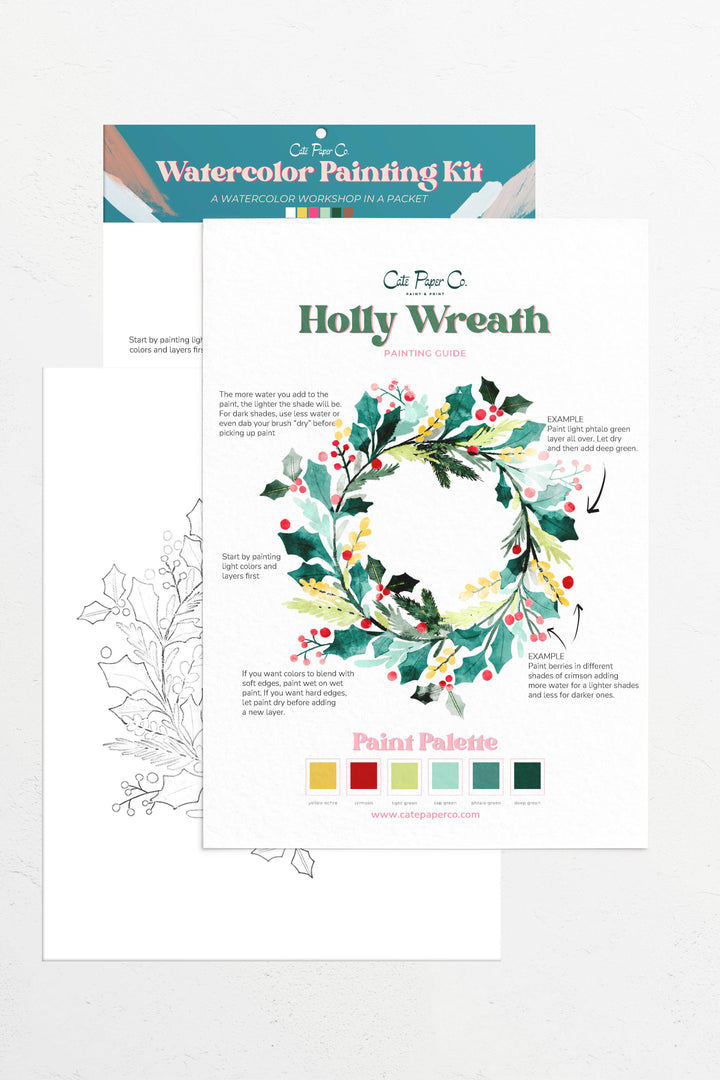 Holly Wreath Watercolor Kit