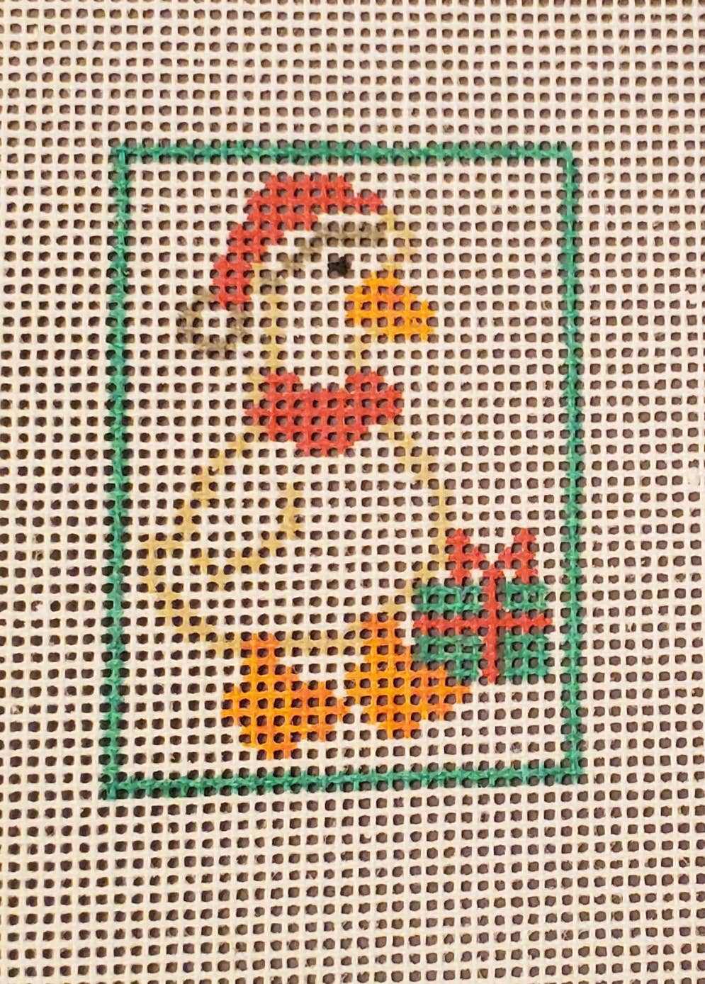 Christmas Goose needlepoint hand painted canvas