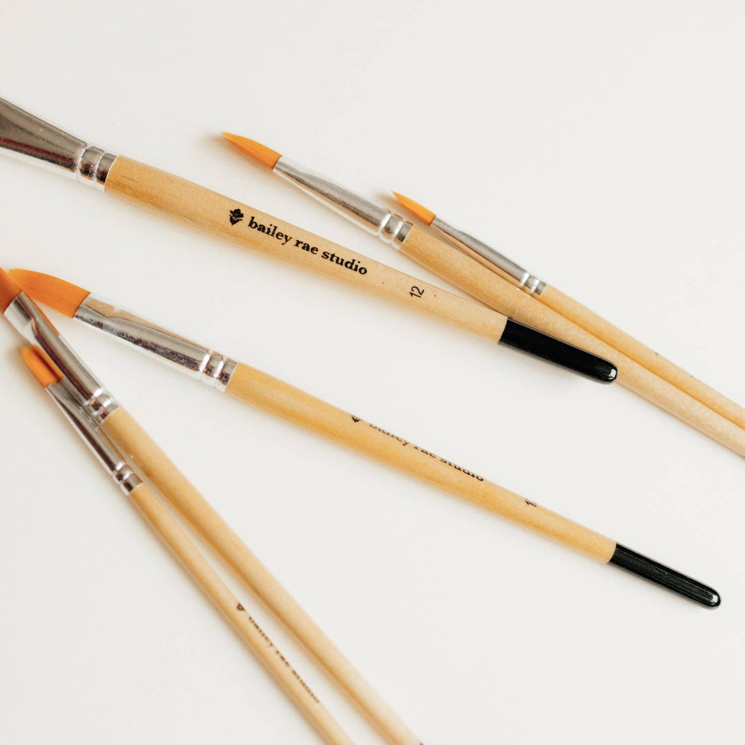 Filbert watercolor brush set -- 6 piece