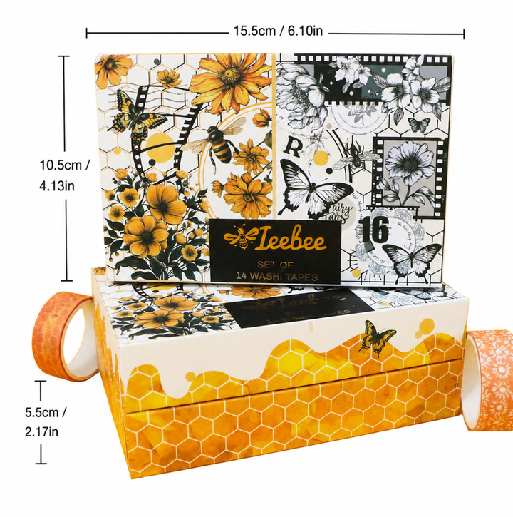 Bee Garden Washi Tape Set - 14 Rolls