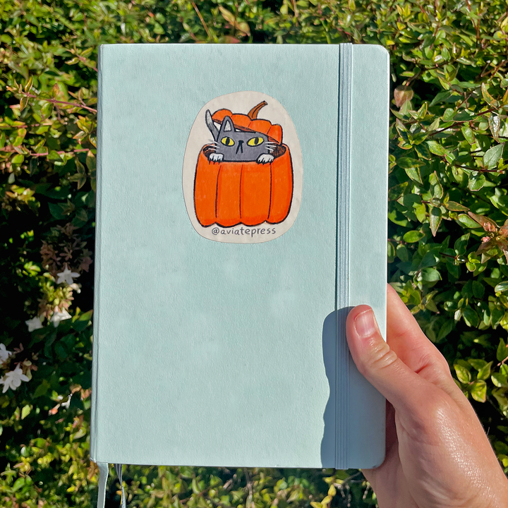 Cute Pumpkin Cat Halloween Sticker