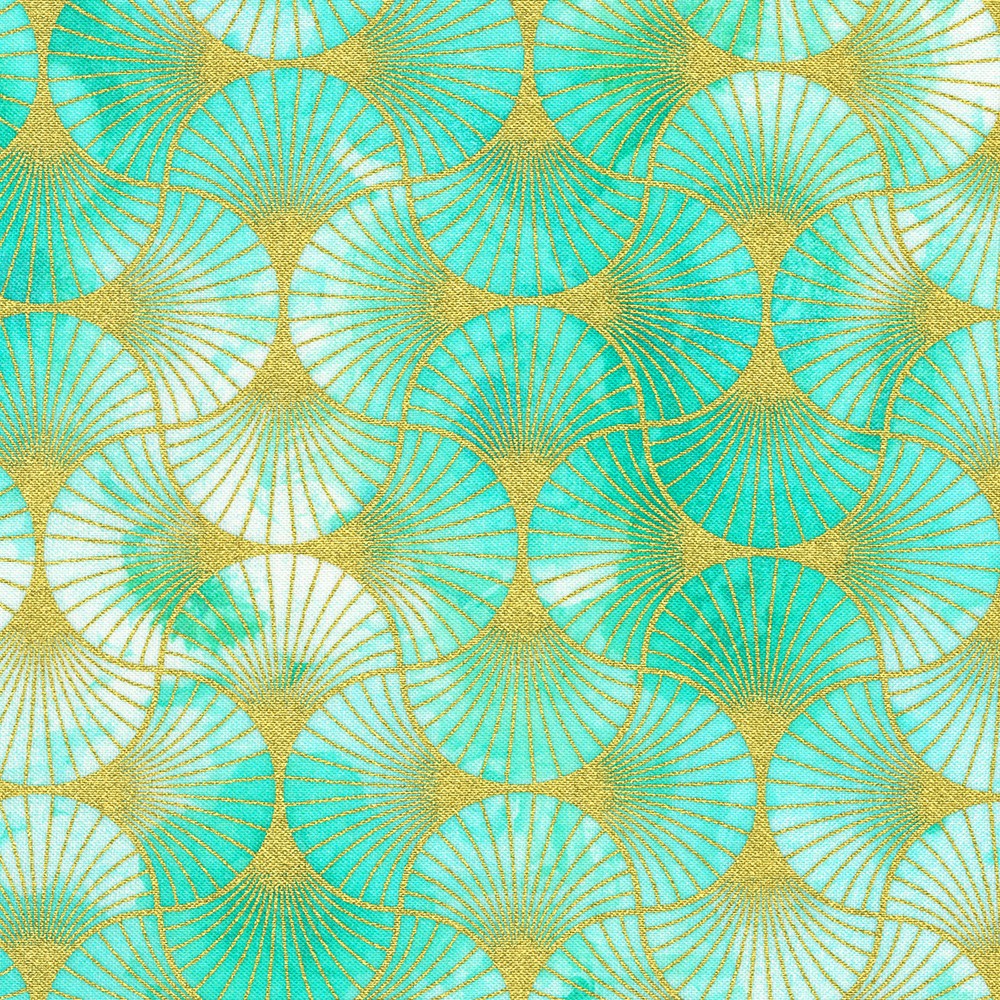 Golden Vibes by the 1/4 Yard - Aqua