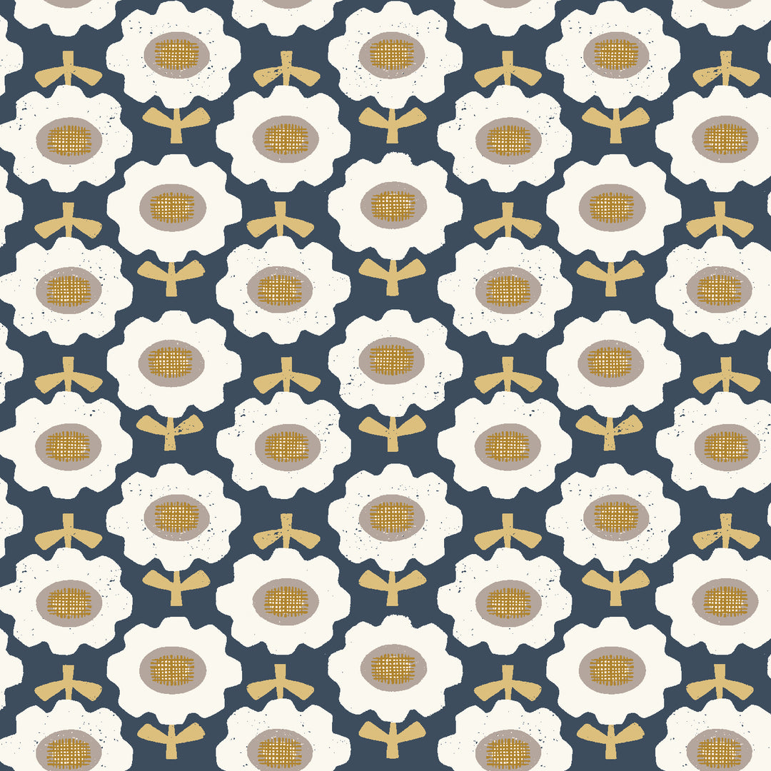 Fox &amp; Flutter by the 1/4 Yard - Blue Dusk