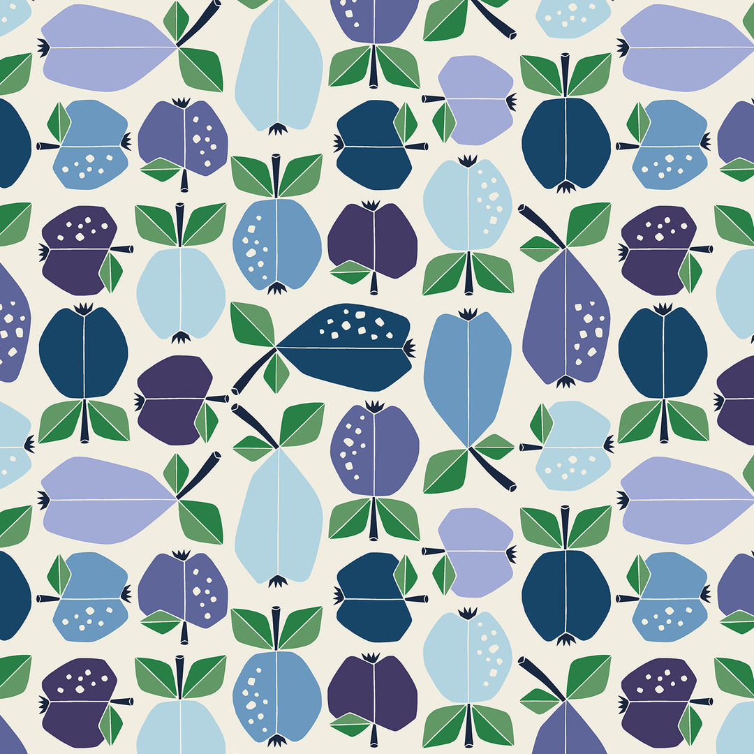 Under the Apple Tree by the 1/4 Yard - Orchard Azure