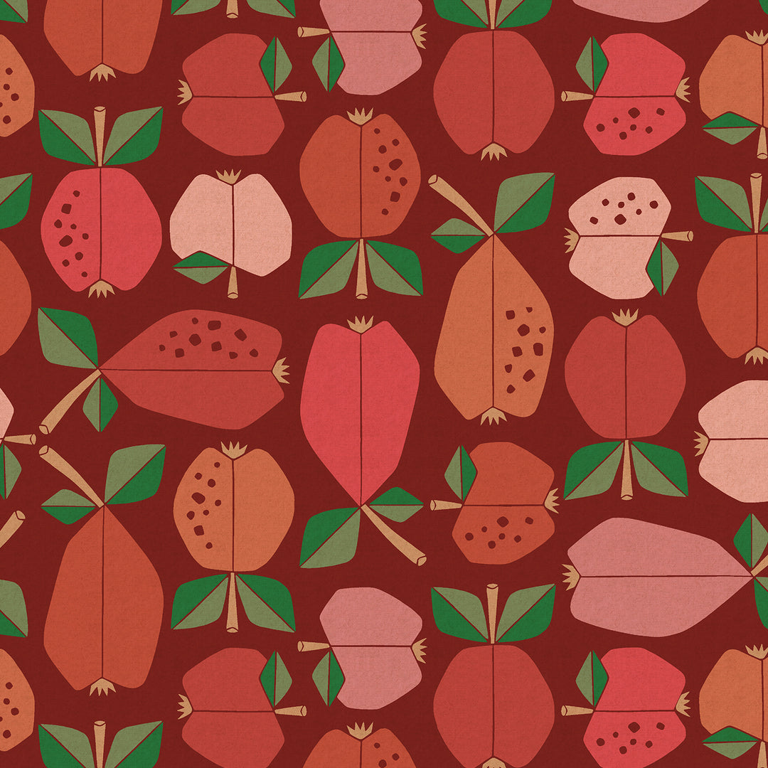 Under the Apple Tree CANVAS by the 1/4 Yard - Orchard Vermillion