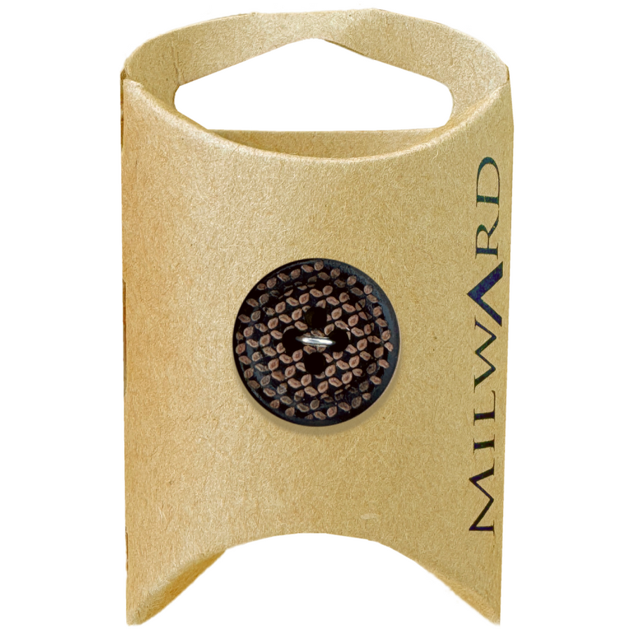 Milward Black 18mm 4-Hole Weave Pattern Button