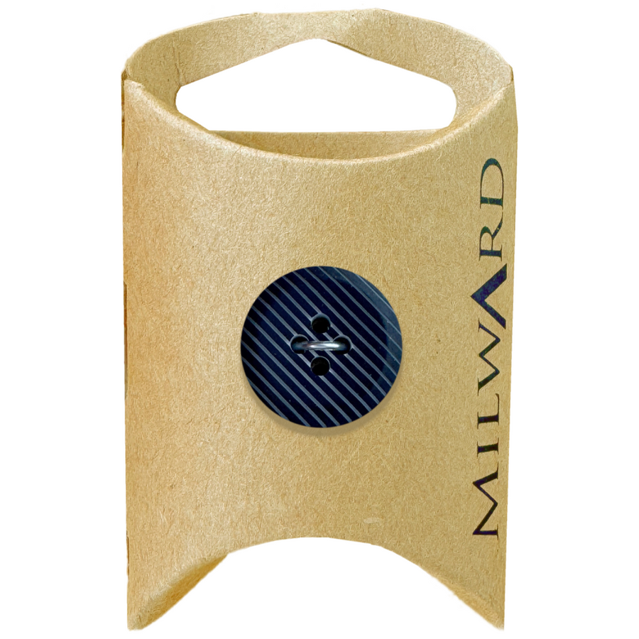 Milward Black 4-Hole Striped Button