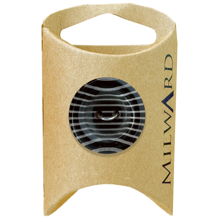 Milward Black 25mm 2-Hole Zebra Button