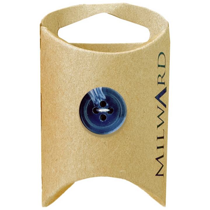 Milward Blue 4-Hole Marble Edge Button