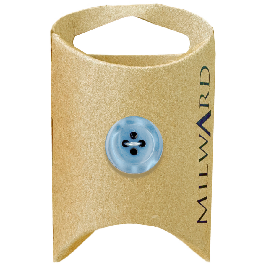 Milward Blue 15mm 4-Hole Shiny Button
