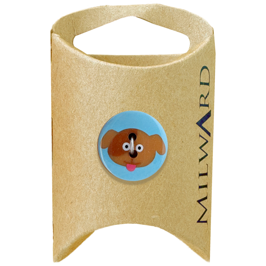 Milward Blue 19mm Polyester 2-Hole Puppy Button