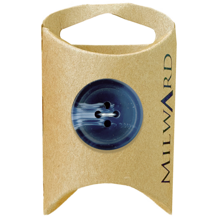 Milward Blue 4-Hole Marble Edge Button