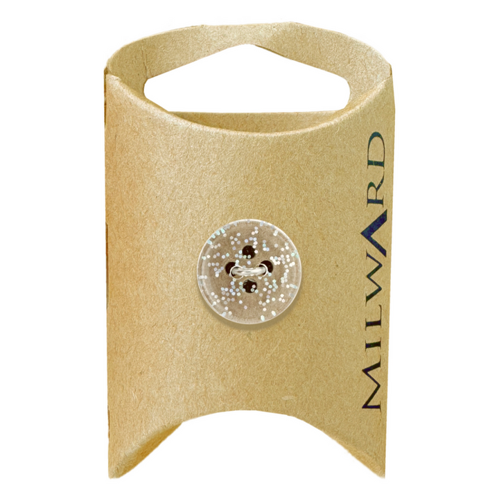 Milward Silver 2-Hole Glitter Button