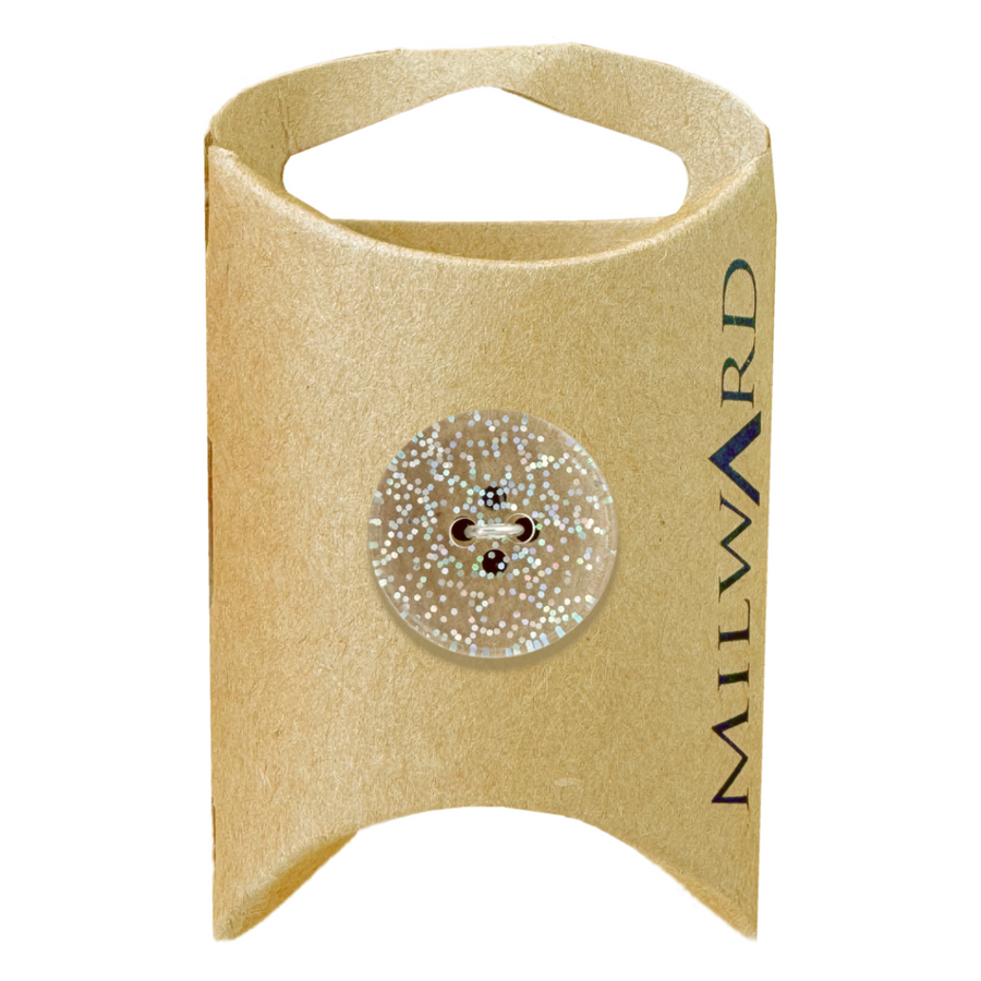 Milward Silver 2-Hole Glitter Button