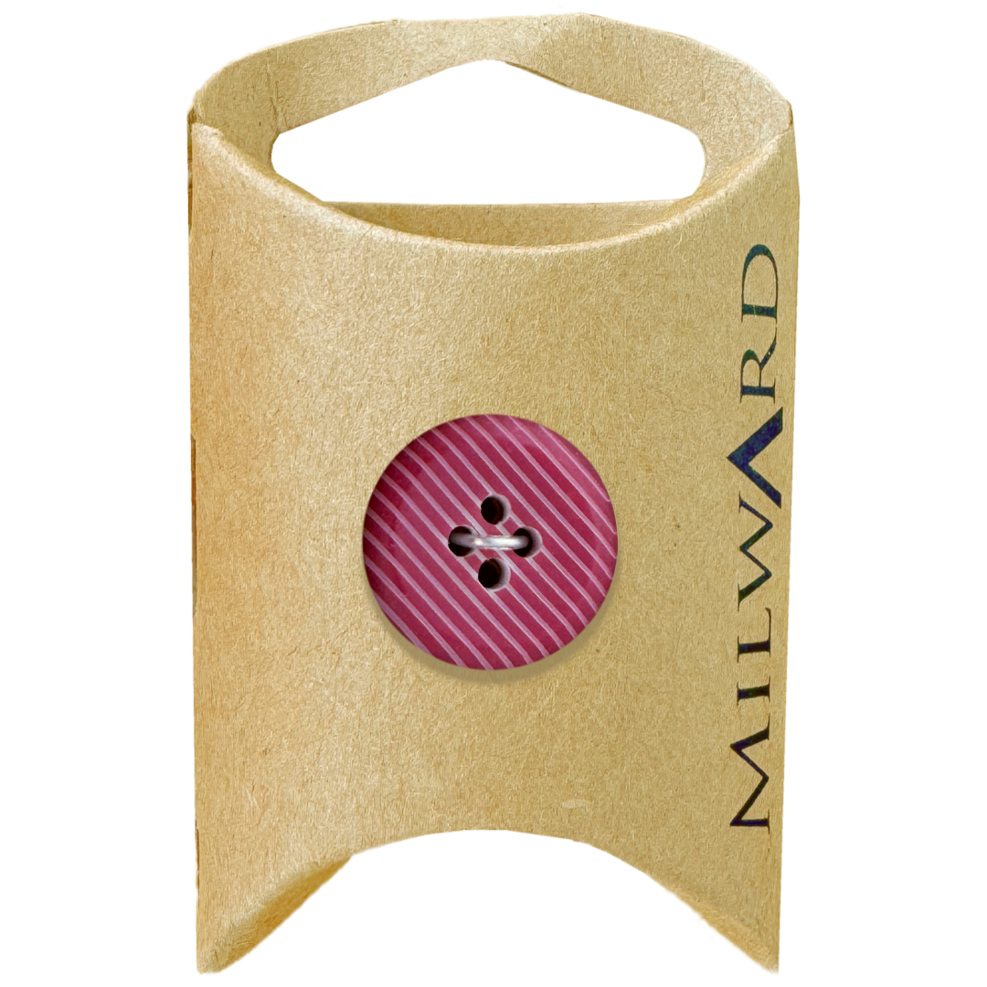 Milward Dark Red Nylon 4-Hole Striped Button