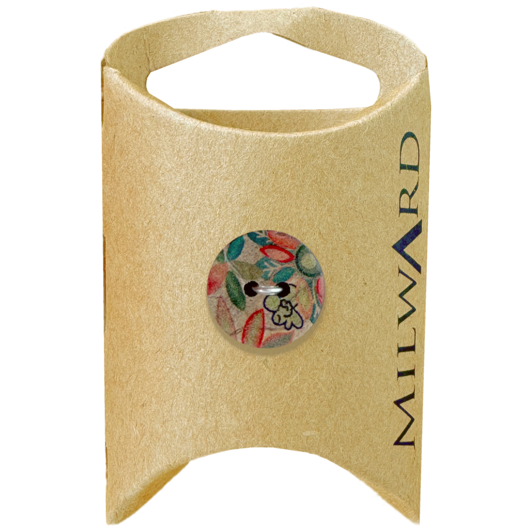 Milward Flower Coconut 2-Hole Printed Button