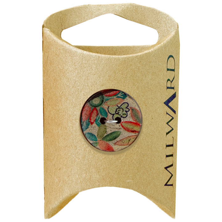 Milward Flower Coconut 2-Hole Printed Button