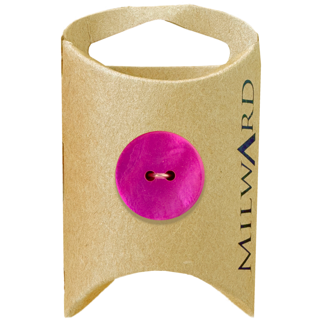 Milward Fuchsia 20mm Shell 2-Hole Round Button