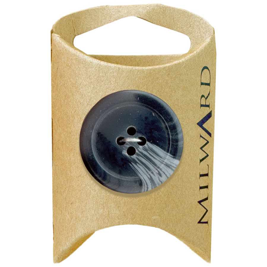 Milward Grey 28mm 4-Hole Marble Edge Button