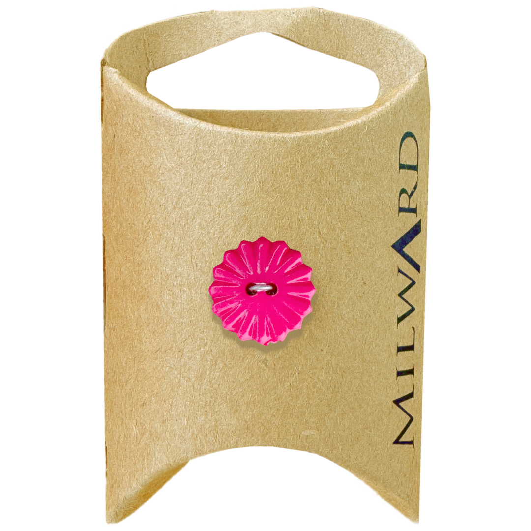 Milward Hot Pink 15mm Polyester 2-Hole Daisy Button
