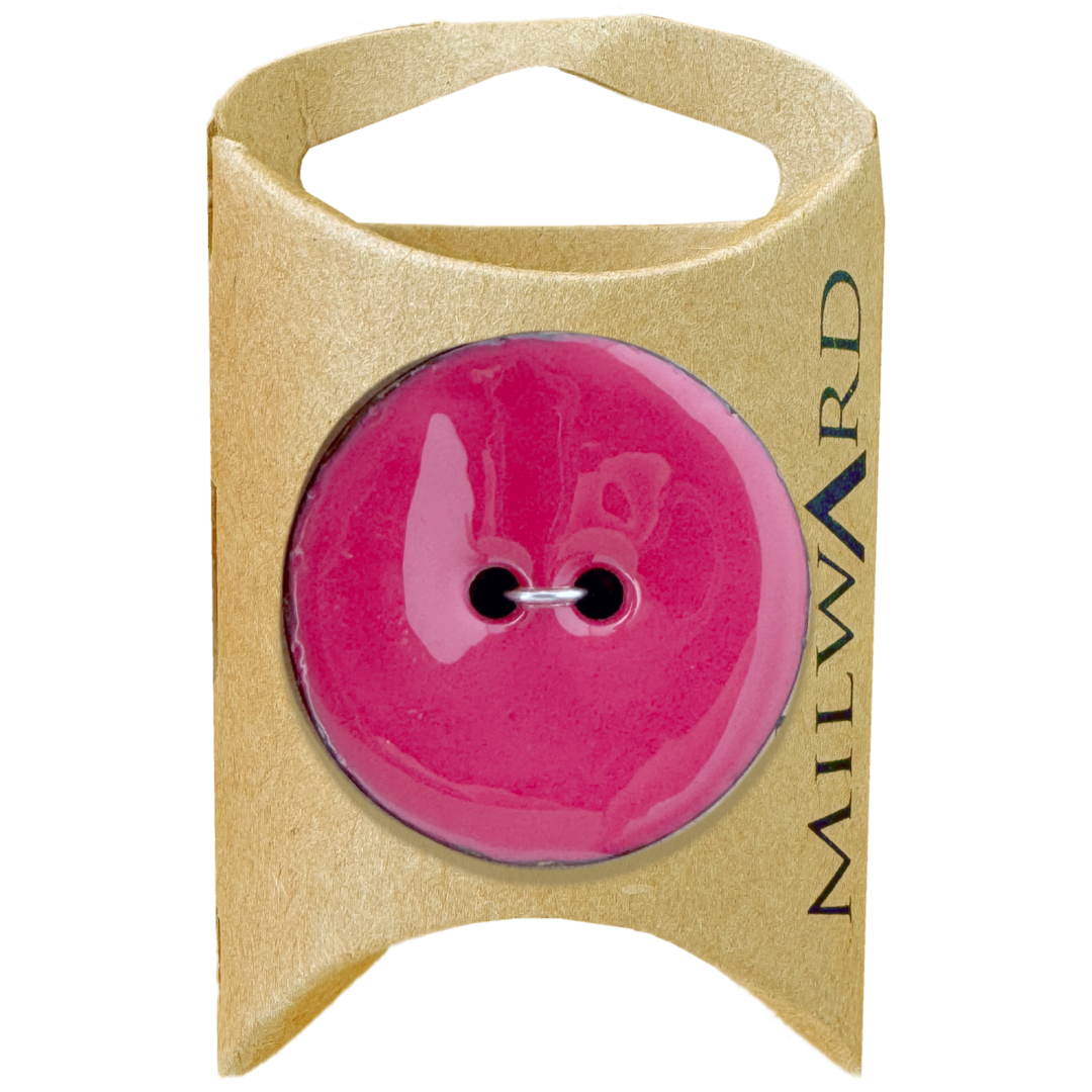 Milward Hot Pink Coconut Epoxy 2-Hole Button