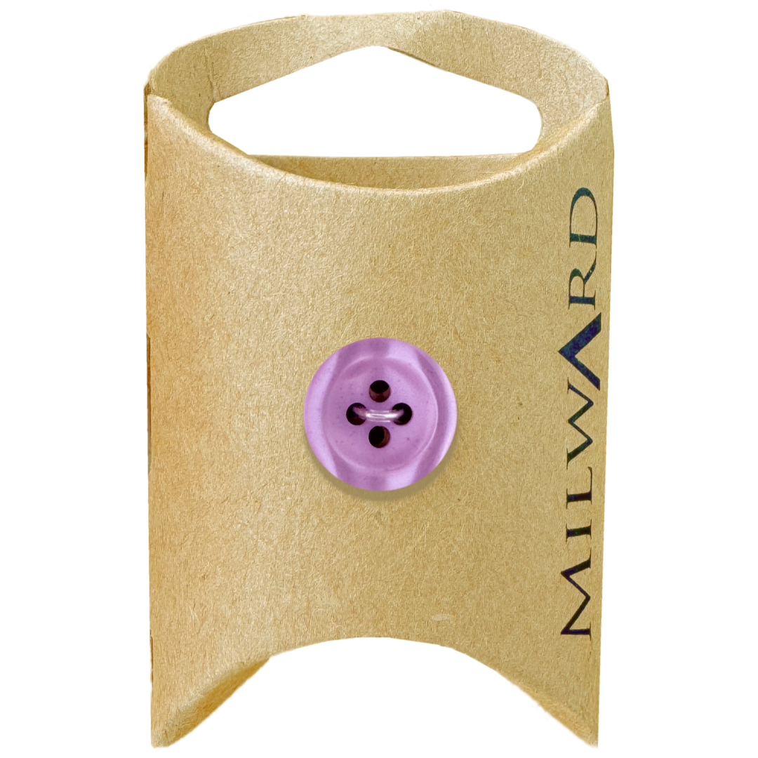 Milward Lilac Polyester 4-Hole Shiny Button