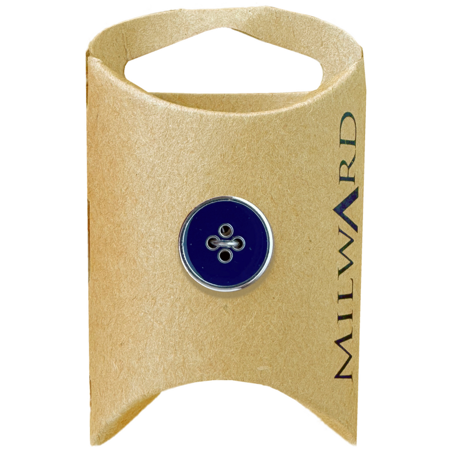 Milward Navy 4-Hole Silver Rim Button