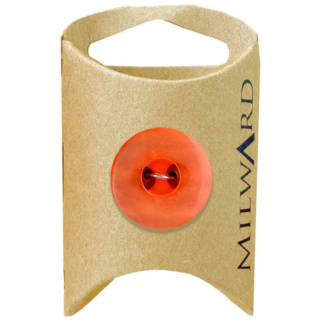 Milward Orange 21mm Polyester 2-Hole Pearlised Button