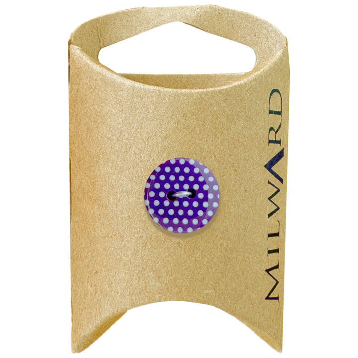 Milward Purple Nylon 2-Hole Polka Dot Button