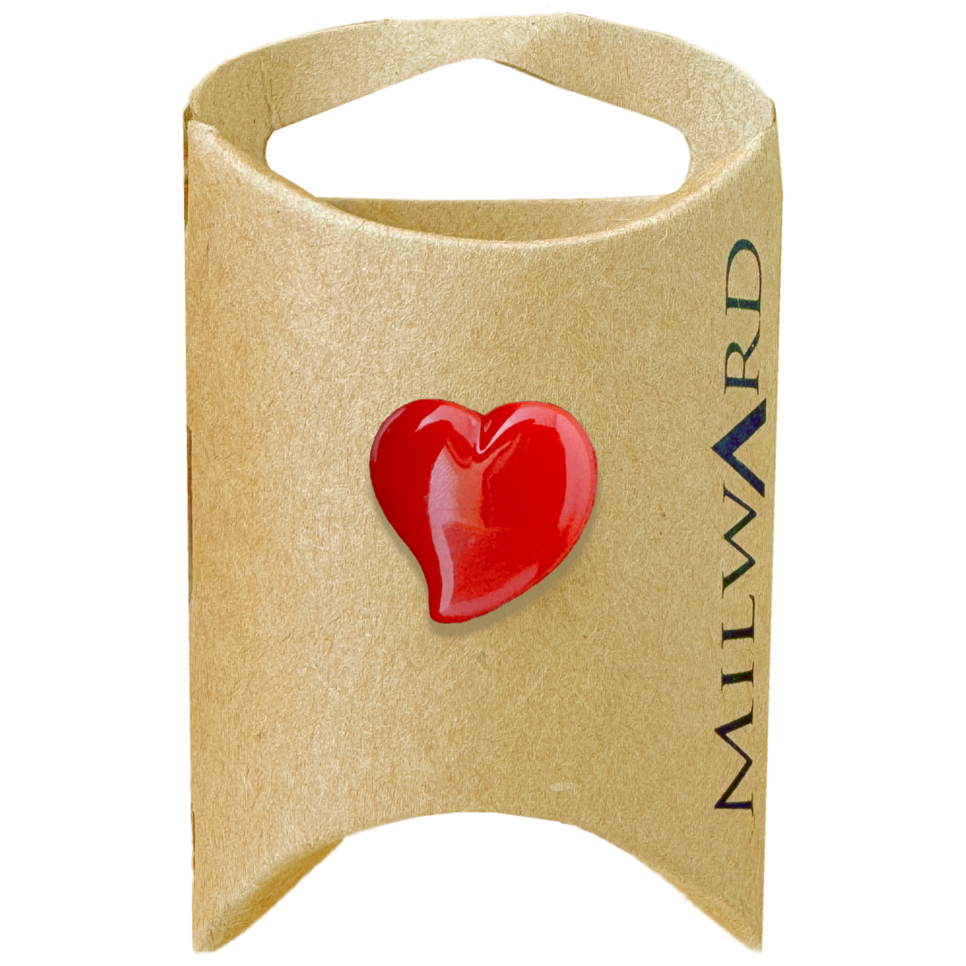 Milward Red 18mm Shank Heart Button