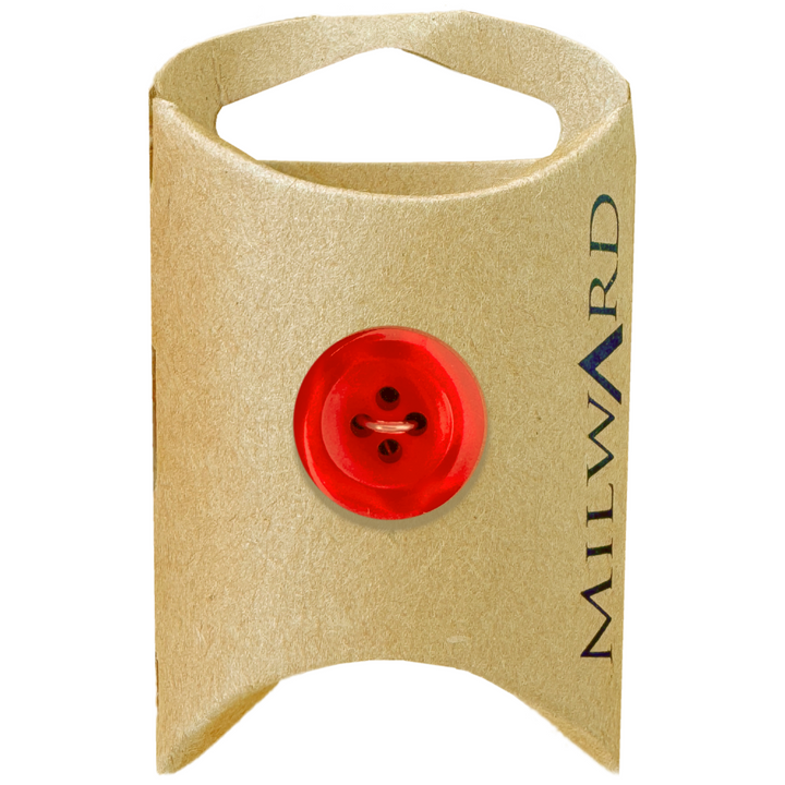 Milward Red Polyester 4-Hole Shiny Button