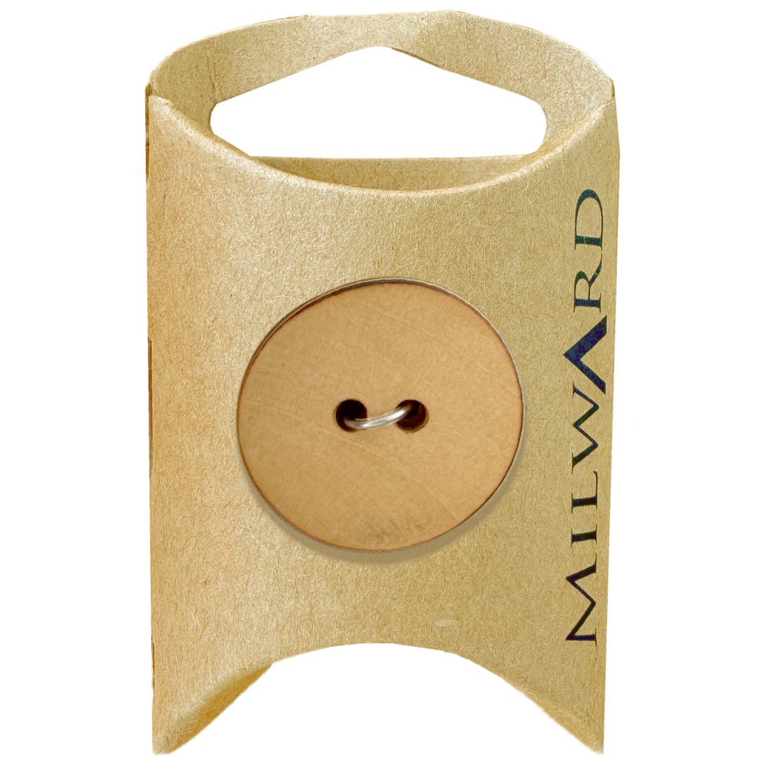 Milward Tan 24mm Wooden 2-Hole Natural Button