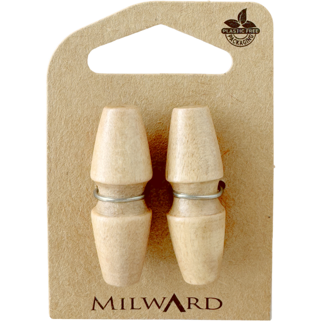 Milward Tan 38mm Wooden Backless Toggle Button
