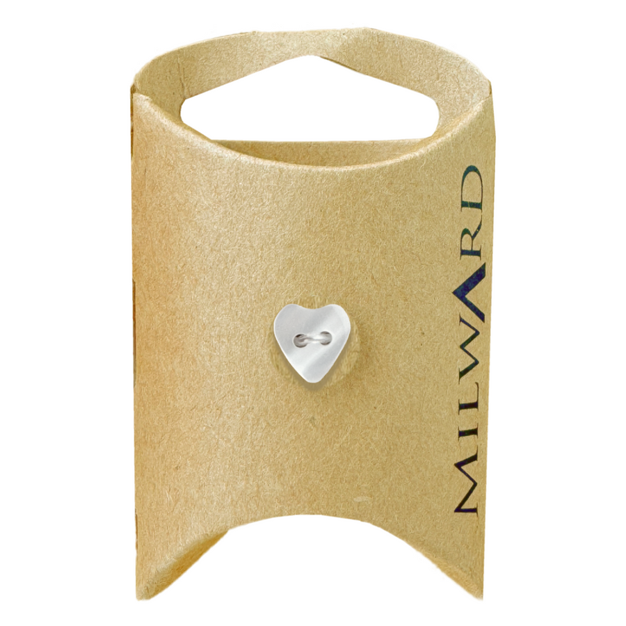 Milward White 10mm 2-Hole Heart Button