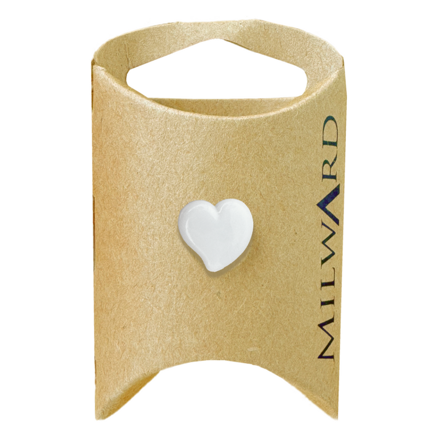 Milward White 13mm Shank Heart Button