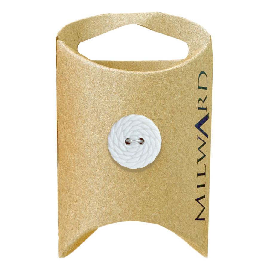 Milward White 15mm 2-Hole Rope Button