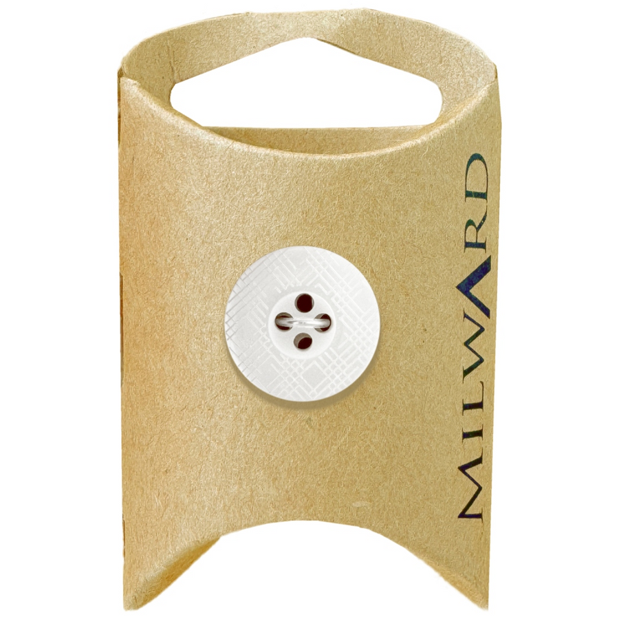 Milward White 18mm 4-Hole Laser Diagonal Button