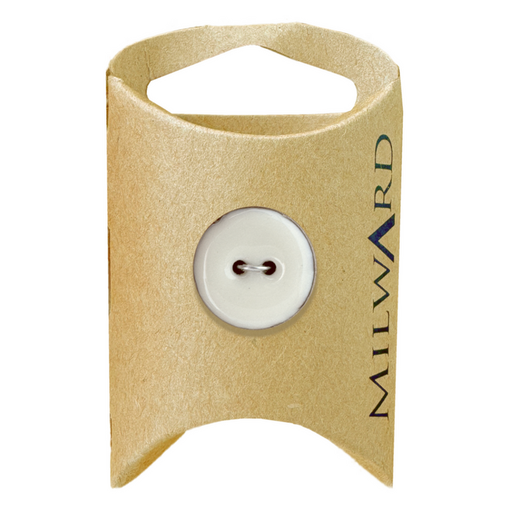 Milward White Coconut Epoxy 2-Hole Button