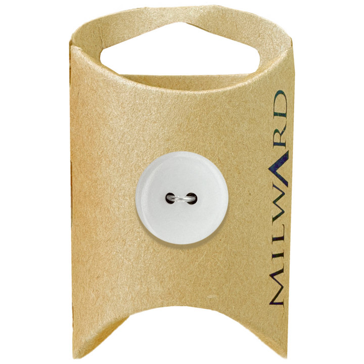 Milward White Polyester 2-Hole Glossy Button
