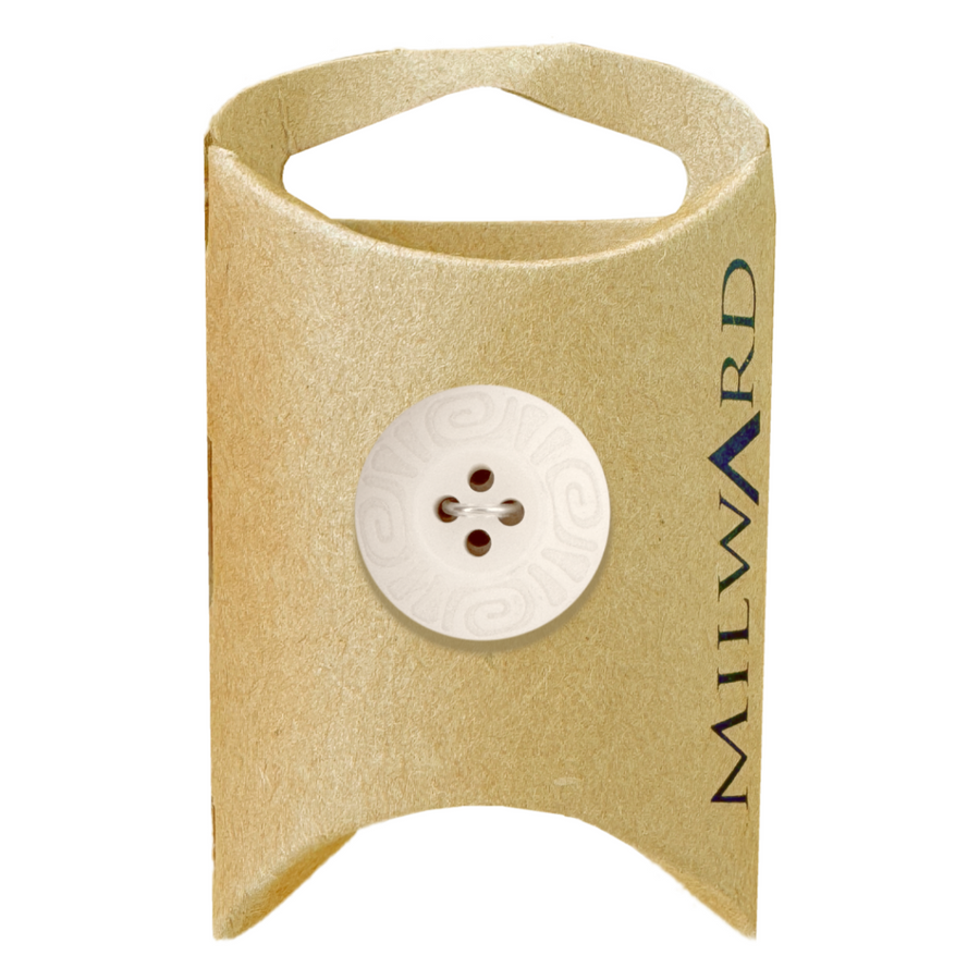 Milward White 20mm 4-Hole Laser Swirl Button