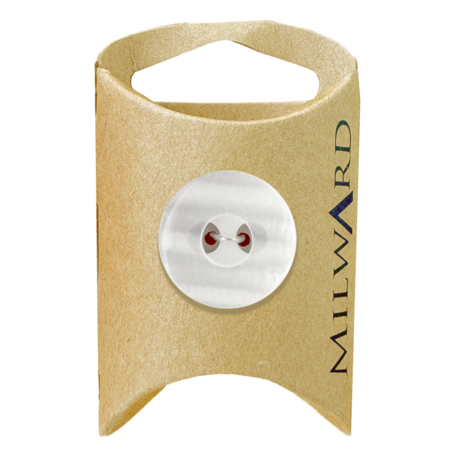 Milward White 21mm 2-Hole Pearlised Button