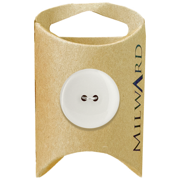 Milward White Polyester 2-Hole Glossy Button