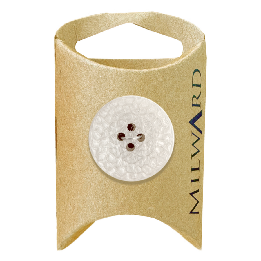 Milward White 25mm 4-Hole Leather Look Button