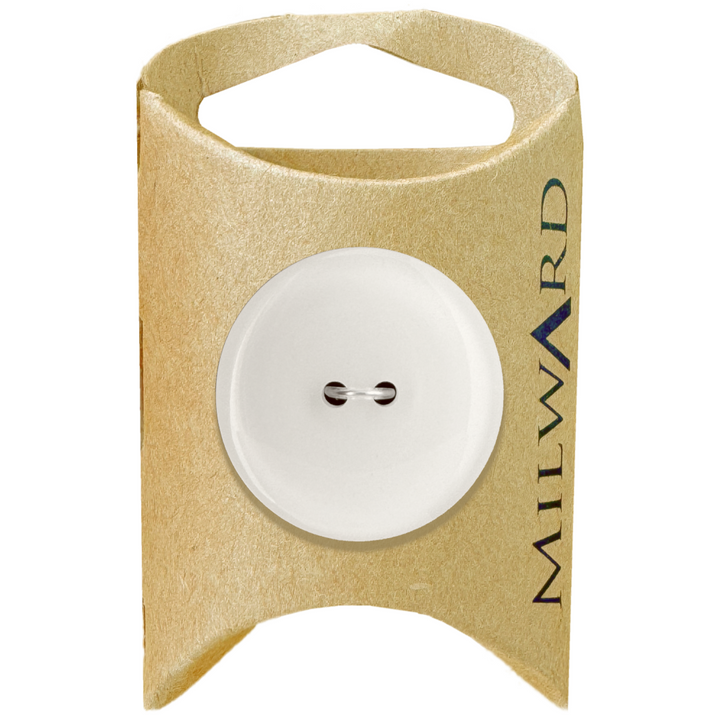 Milward White Polyester 2-Hole Glossy Button