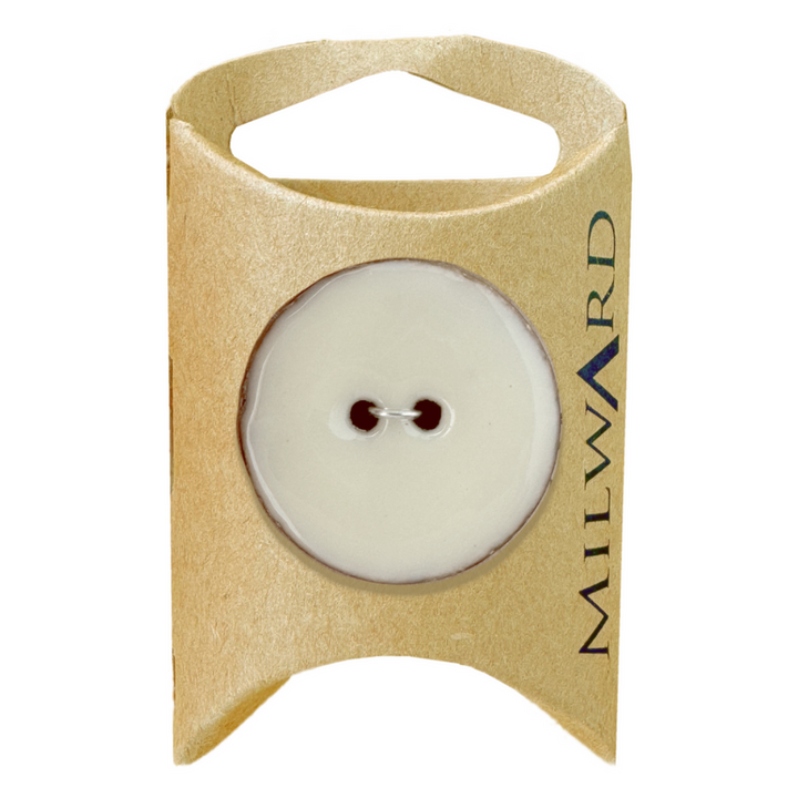 Milward White Coconut Epoxy 2-Hole Button