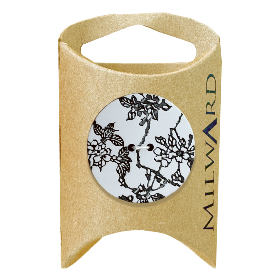 Milward White 27mm 2-Hole Fleuron Button