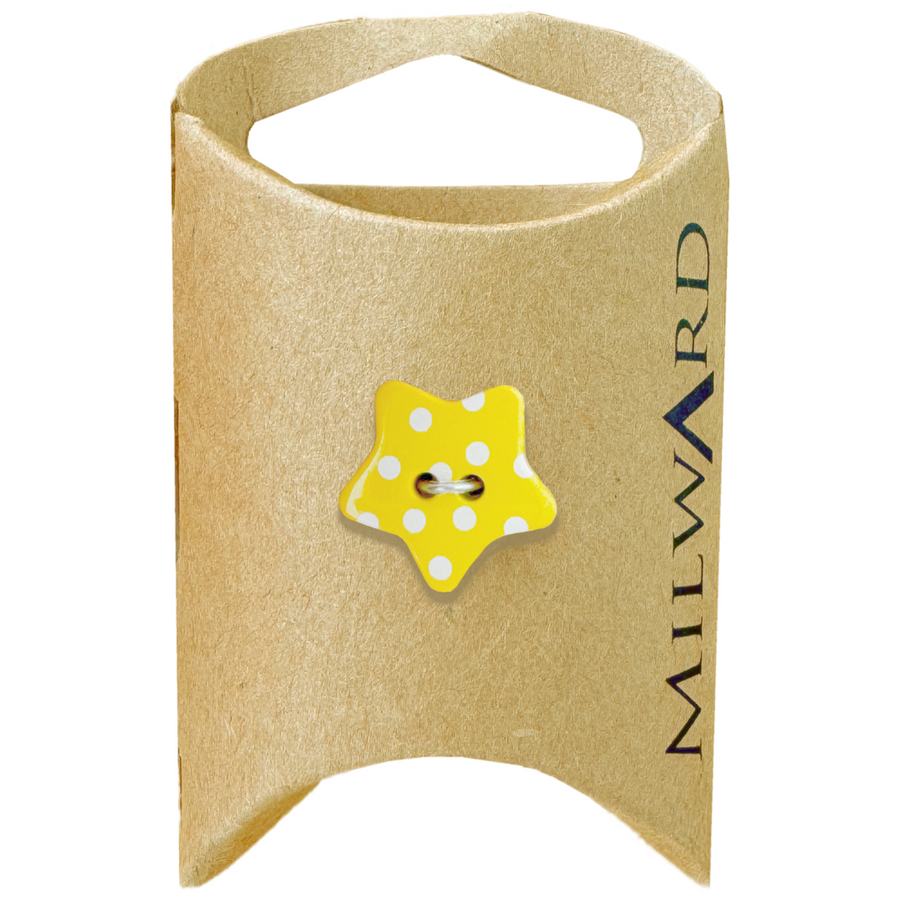 Milward Yellow 18mm 2-Hole Star Dot Button