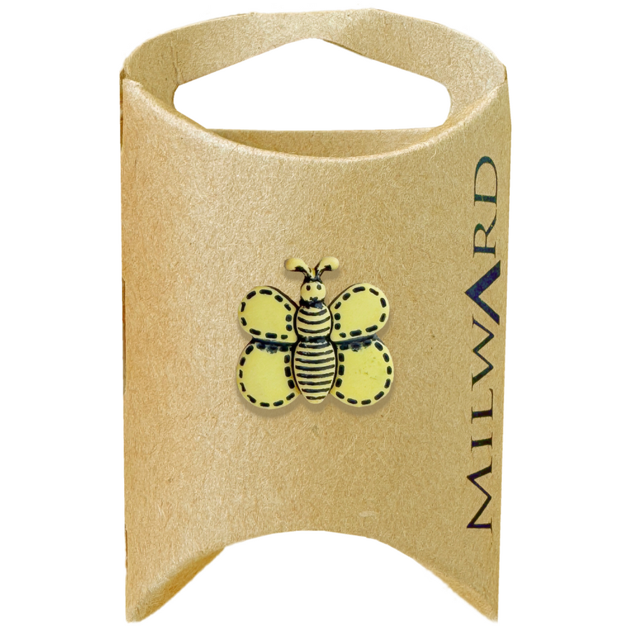 Milward Yellow 19mm Shank Bumblebee Button