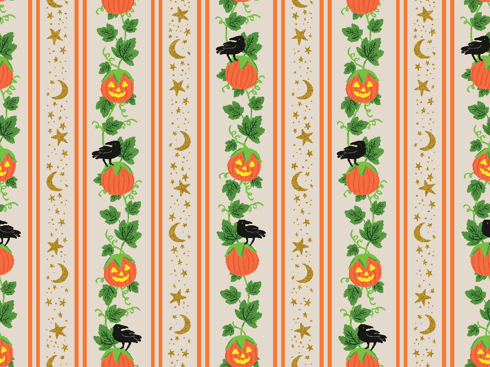 Halloween III by the 1/4 Yard - Pumpkin Patch Linen